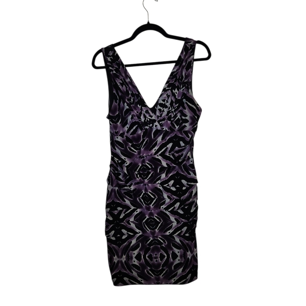 Bisou Bisou Michelle Bohbot Purple and Black Mini Dress